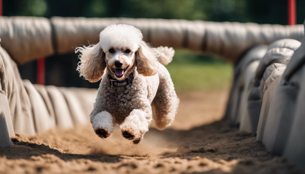 exploring underground tunnels with poodles