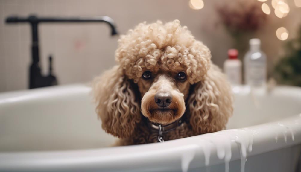 grooming a fluffy poodle