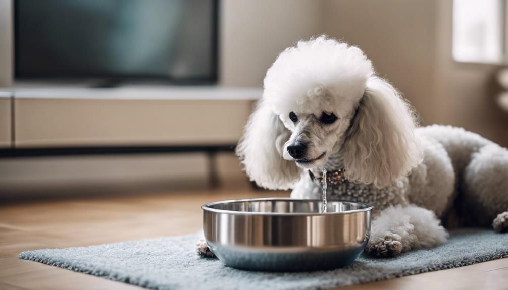 hydrating a thirsty poodle