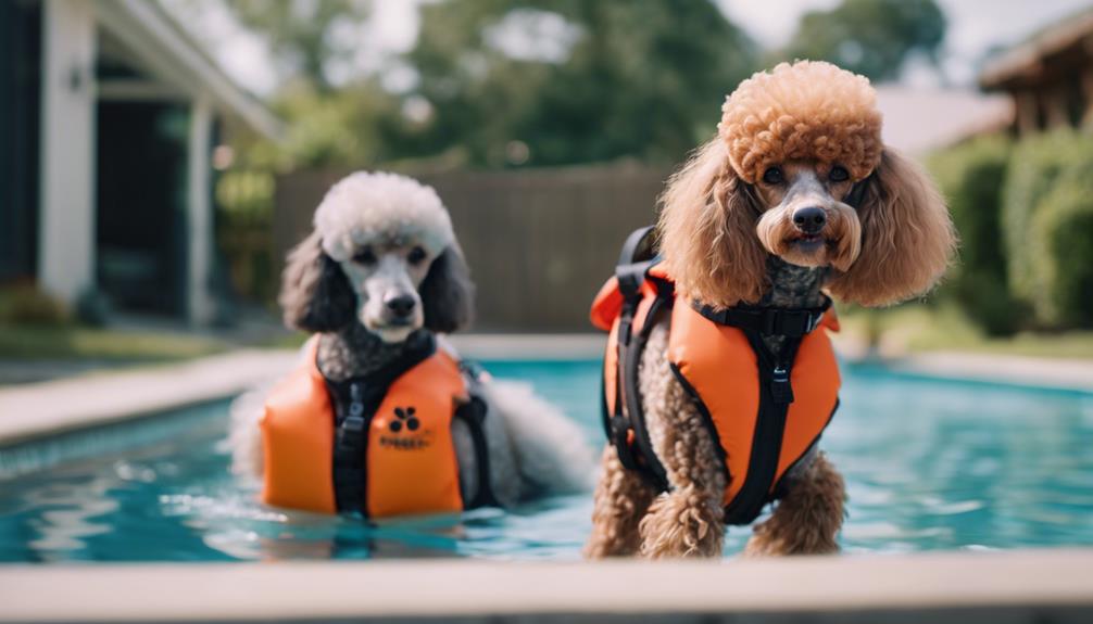 keeping an eye on the poodle s swimming