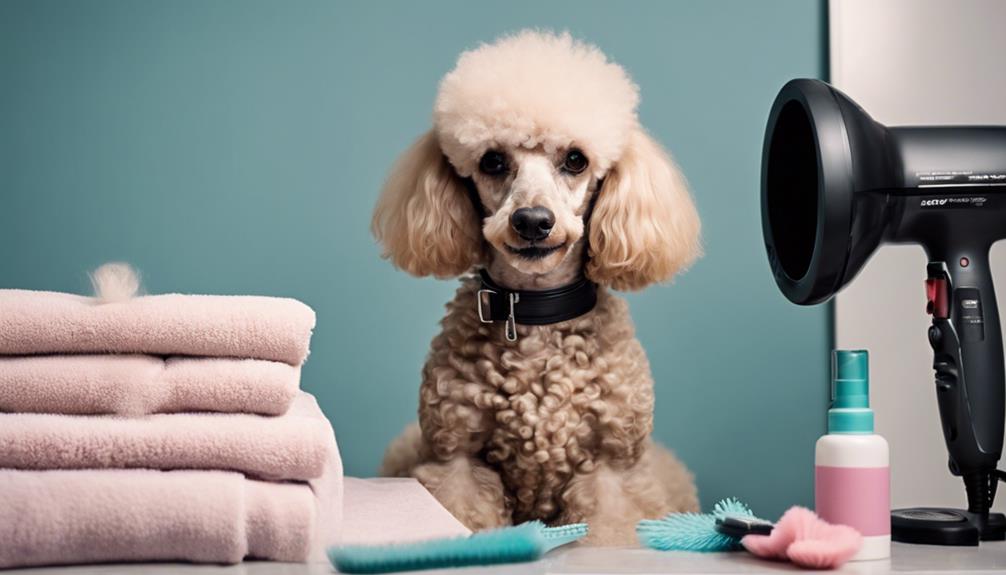 neatly groomed poodle dog