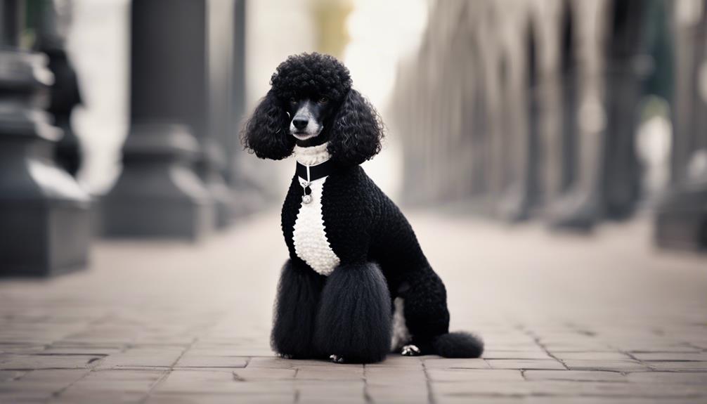 sophisticated poodles in tuxedos